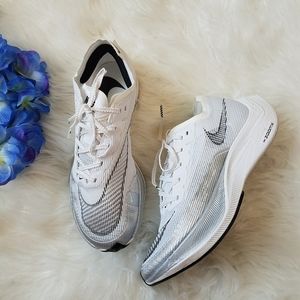 Nike ZoomX Vaporfly Next% 2 Racing White Metallic Silver Sneakers